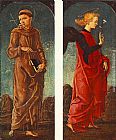 Cosme Tura St Francis of Assisi and Announcing Angel (panels of a polyptych) painting